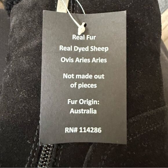 New Aquatalia Kyla Womens Weatherproof Suede & Sheepskin Zip Boot Black Size 8 - Picture 7 of 10